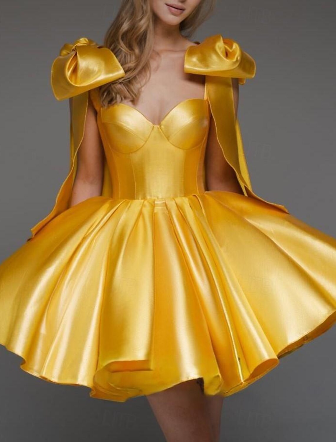 A-Line Spaghetti Strap Satin Sleeveless Lace-Up Back Mini Homecoming Dress - Chloe Dress