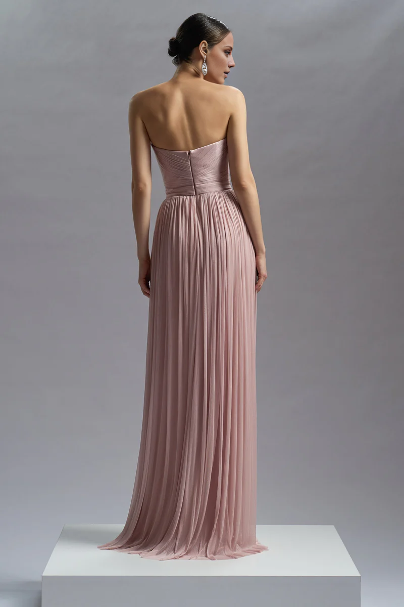 A-Line Chiffon High Slit Floor-Length Evening Gown - Chloe Dress