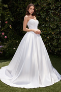 Strapless Satin Wedding Dress - Chloe Dress