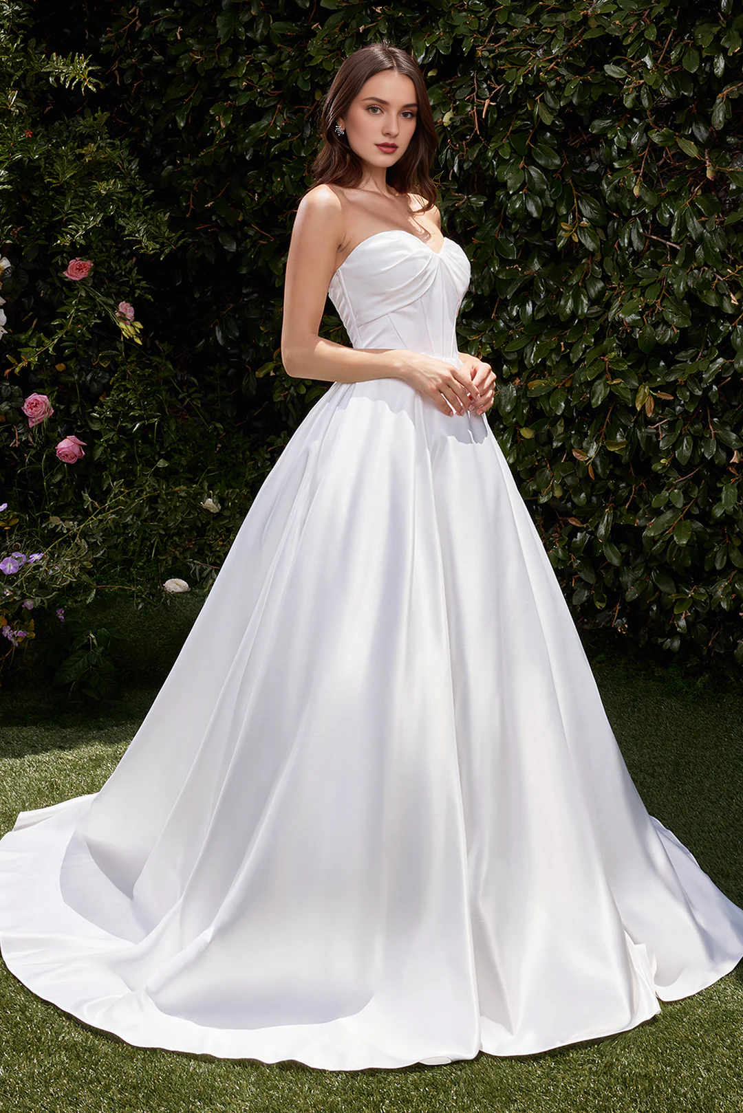 Strapless Satin Wedding Dress - Chloe Dress