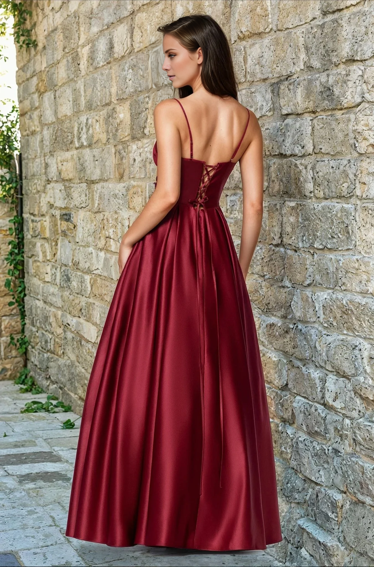 A-Line V-Neck Backless Floor-Length Evening Dress - Chloe Dress