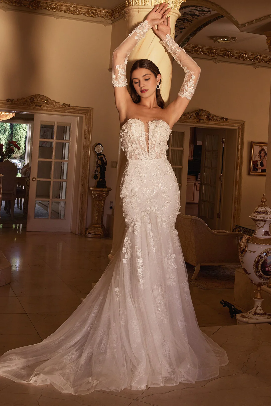 Mermaid Lace Long Sleeve Wedding Dress - Chloe Dress