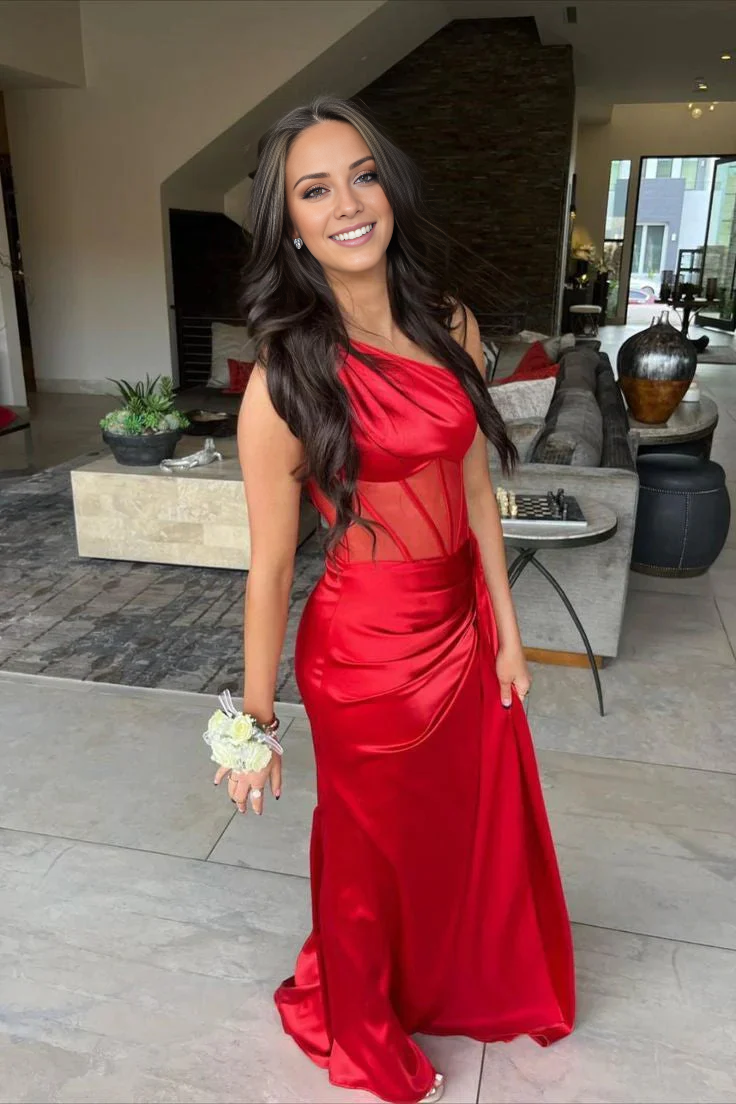 Hot Pink Mermaid One-Shoulder Prom Dress - Chloe Dress