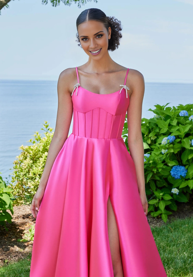 A-Line High Slit Floor-Length Evening Gown - Chloe Dress