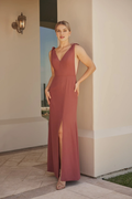 A-Line V-Neck Crepe Wedding Dress - Chloe Dress