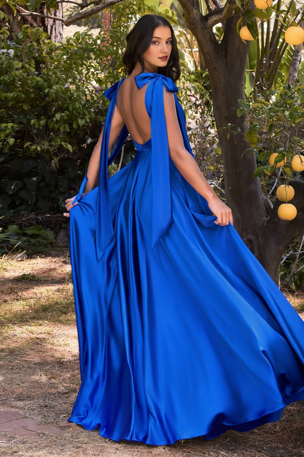 A-Line Satin Long Sleeve Dress - Chloe Dress