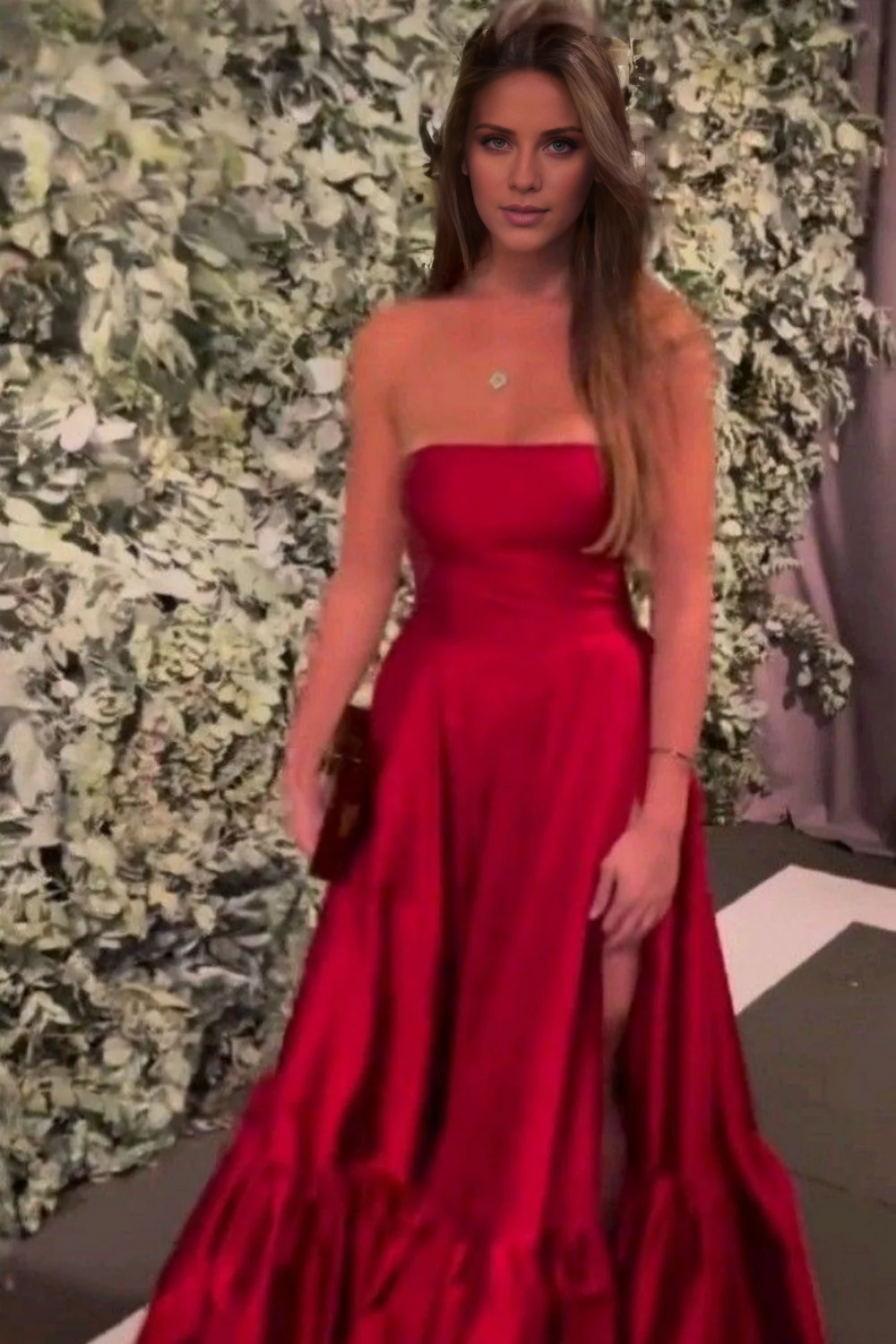 A-Line Off-Shoulder High Slit Floor-Length Dress - Chloe Dress
