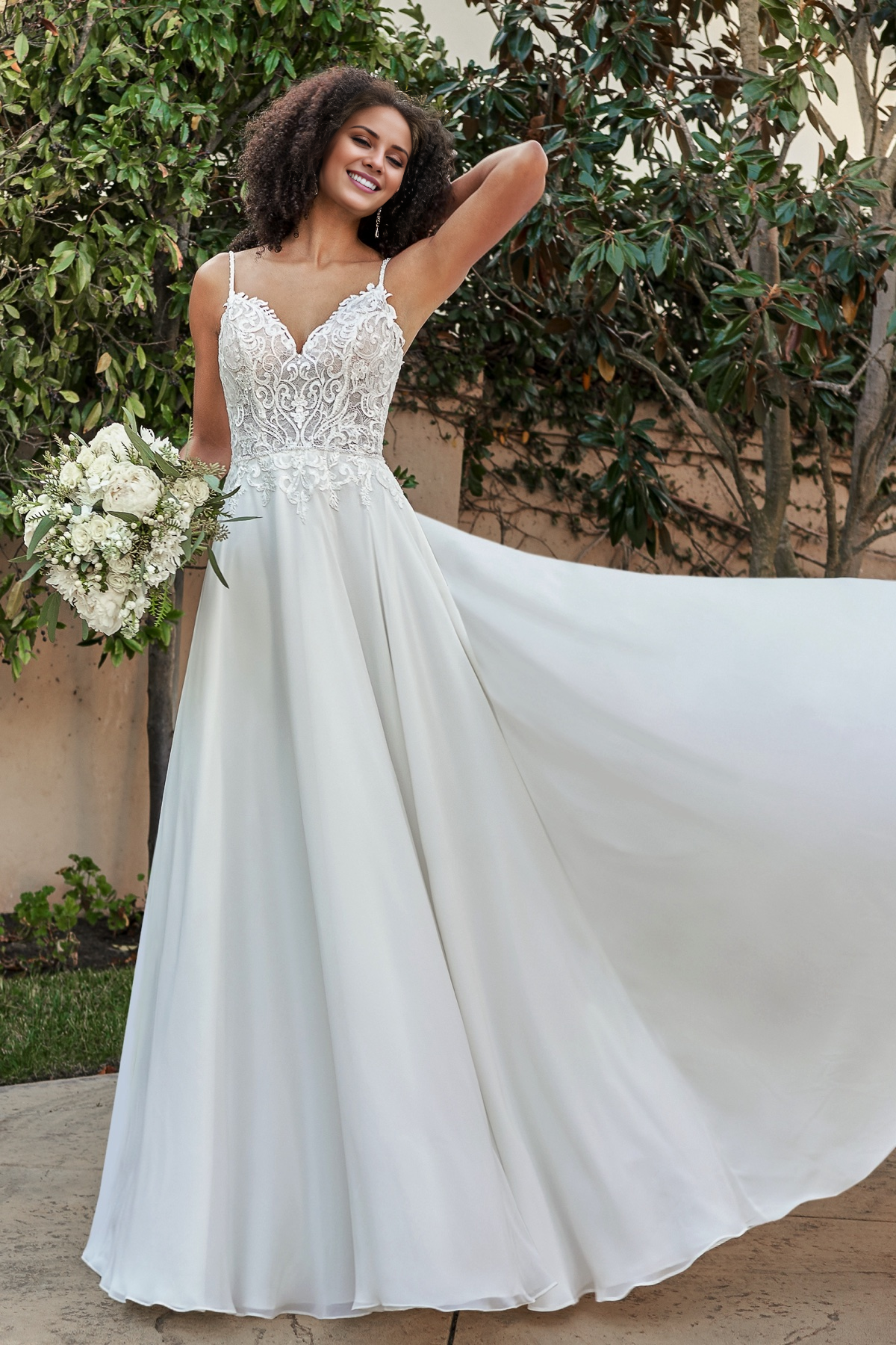 A-Line Beaded Floor-Length Wedding Dress - Chloe Dress