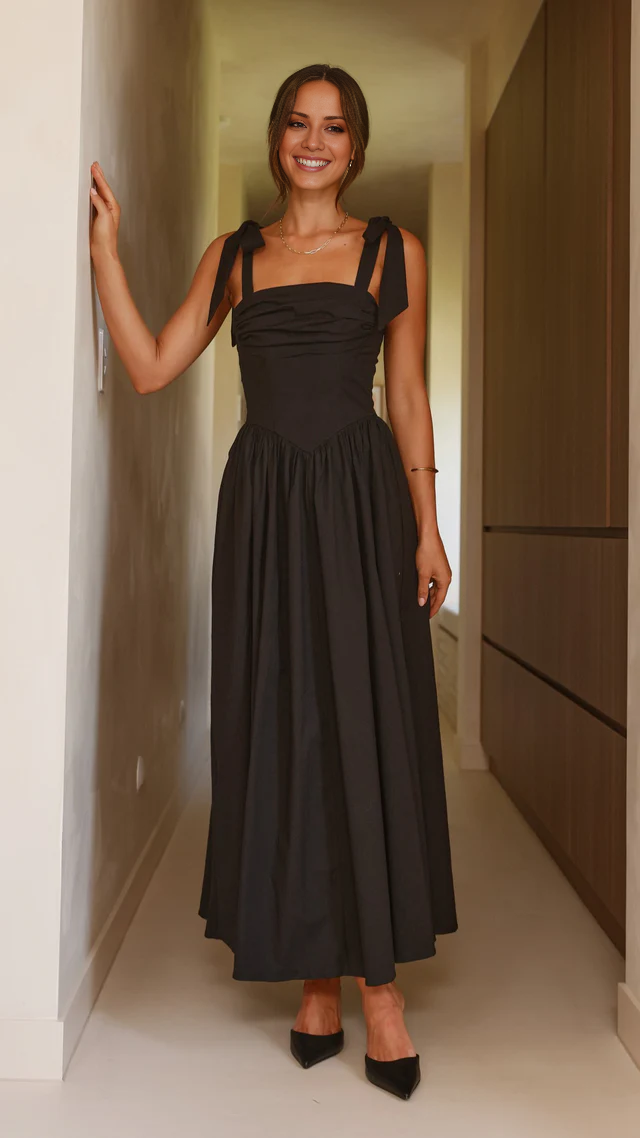 Square Neck Lace-Up Back Pleated Prom Dress - Chloe Dress