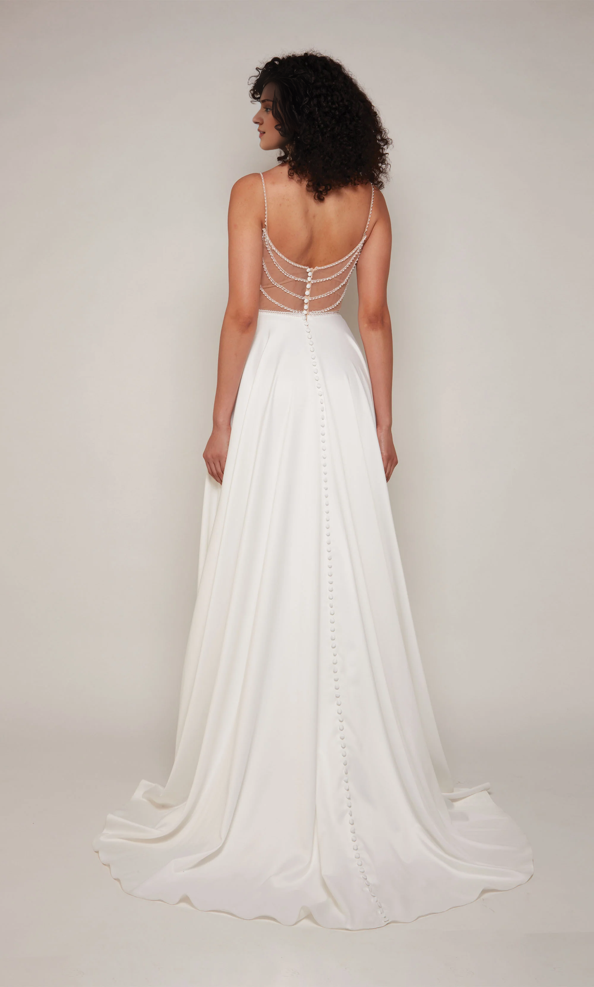 A-Line Satin Button Back Wedding Dress - Chloe Dress