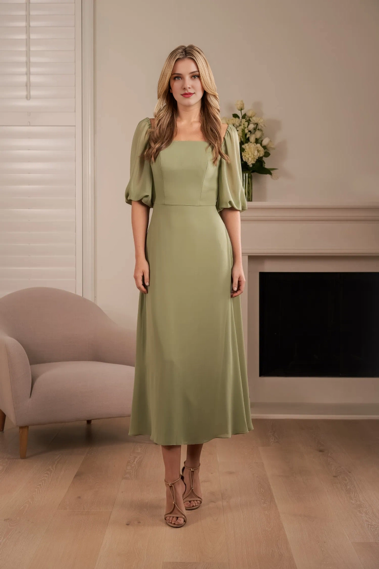 A-Line Square Neck Chiffon Wedding Dress - Chloe Dress