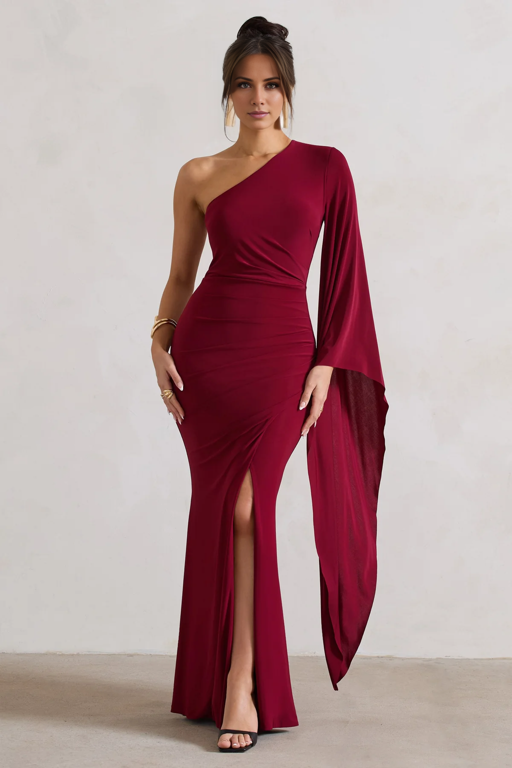 One-Shoulder Ruffled Floor-Length Evening Dress - Chloe Dress