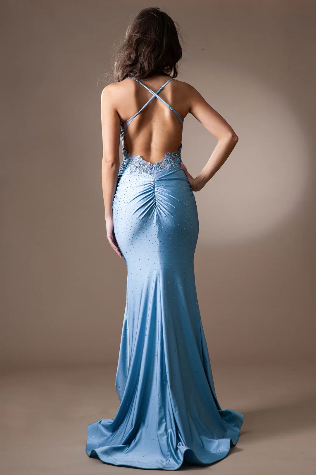 Sequin Long Sleeve Lace-Up Back Embroidered Dress - Chloe Dress