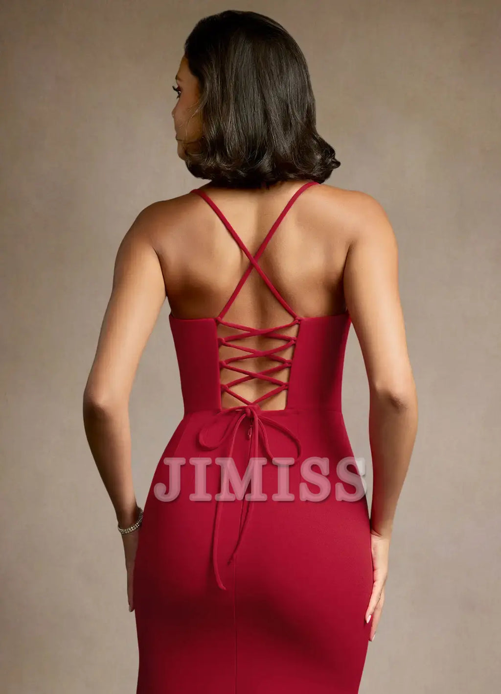 V-Neck Backless High Slit Floor-Length Evening Dress - Chloe Dress