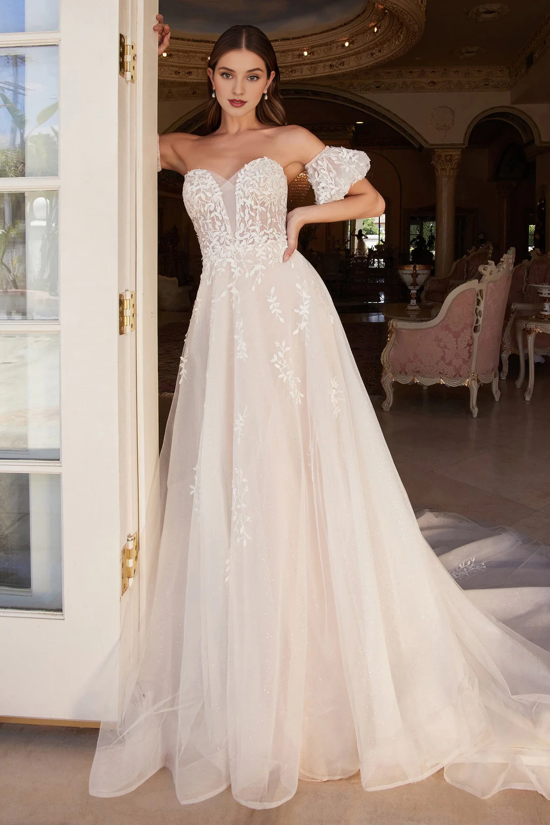 Sweetheart Chiffon Embroidered Wedding Dress - Chloe Dress