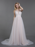 Chiffon Button Back Wedding Dress - Chloe Dress