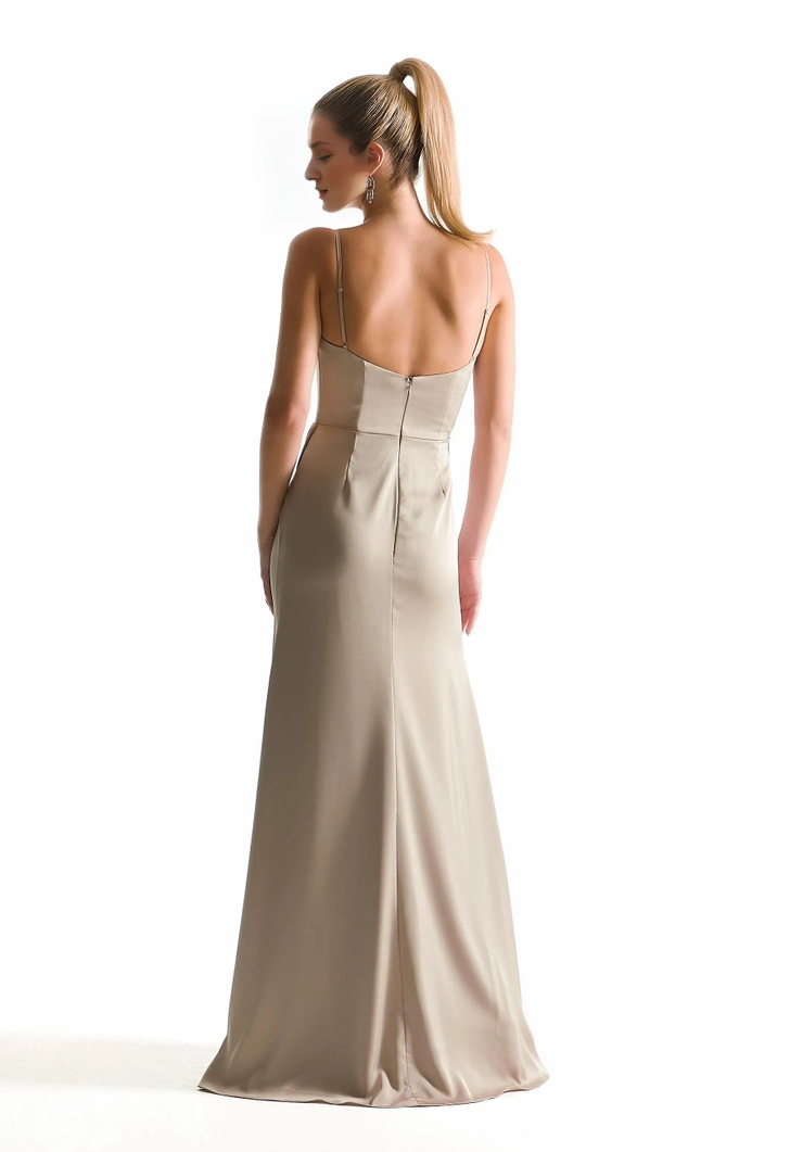 A-Line Lace-Up Back High Slit Wedding Dress - Chloe Dress