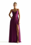 A-Line V-Neck Chiffon Lace-Up Back Pleated Wedding Dress - Chloe Dress