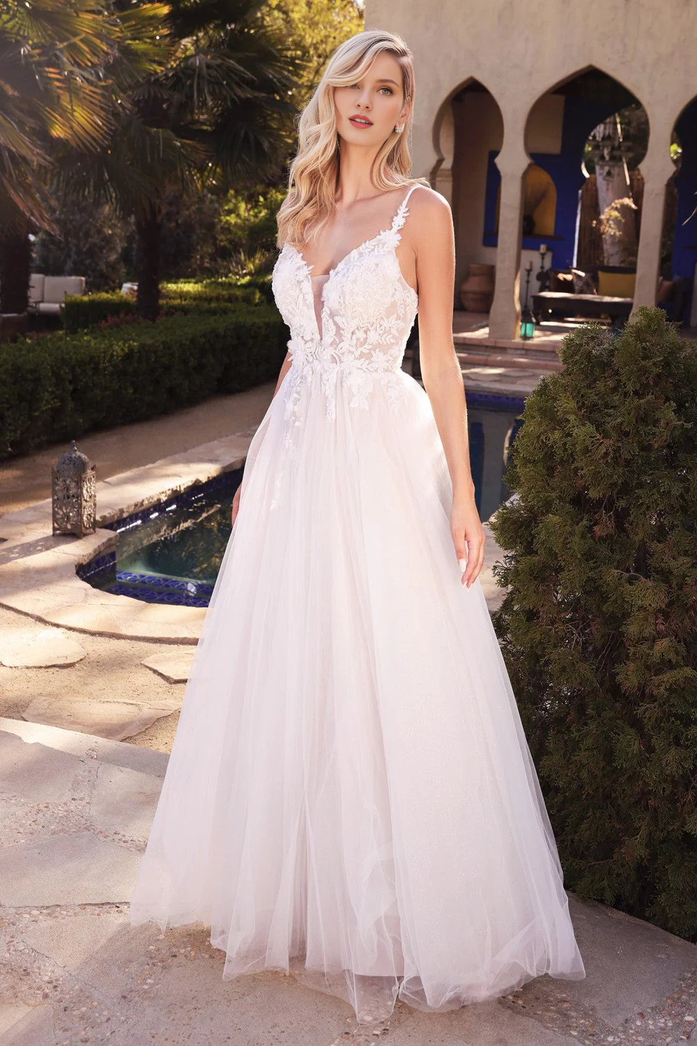 White Chiffon Wedding Dress - Chloe Dress