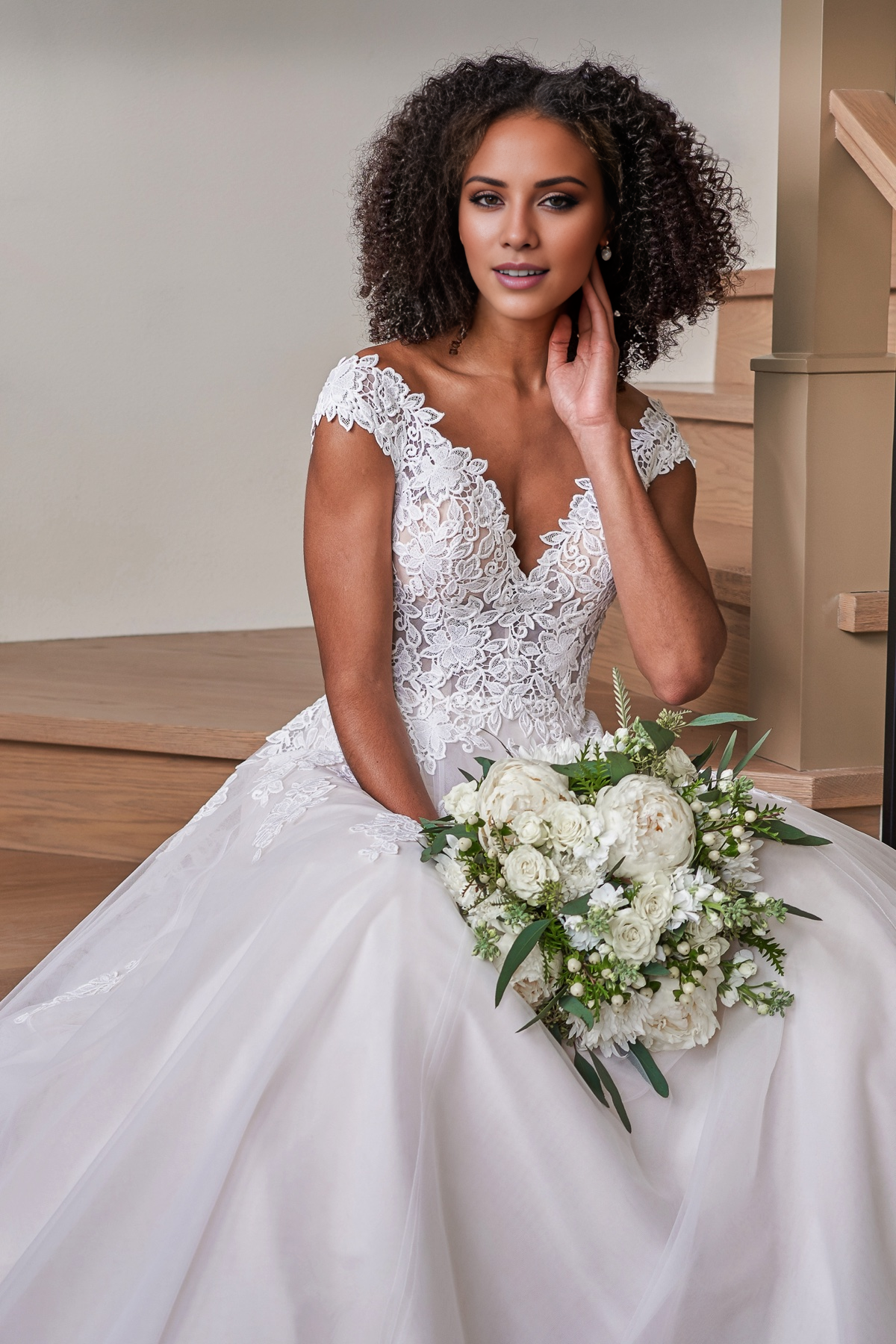 A-Line V-Neck Floor-Length Wedding Dress - Chloe Dress