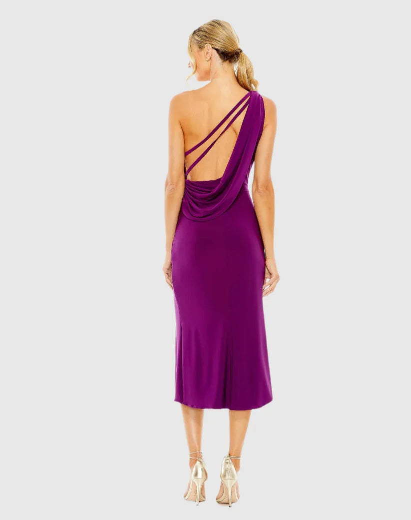 One-Shoulder Sleeveless High Slit Evening Dress - Chloe Dress