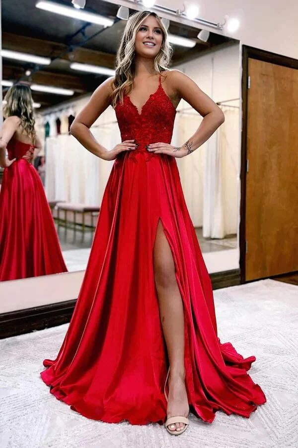A-Line Satin Party Dress - Chloe Dress