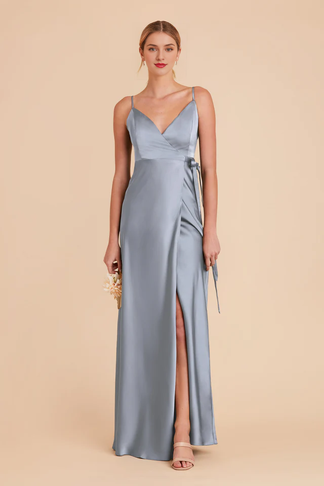 V-Neck Chiffon Wrap Wedding Dress - Chloe Dress
