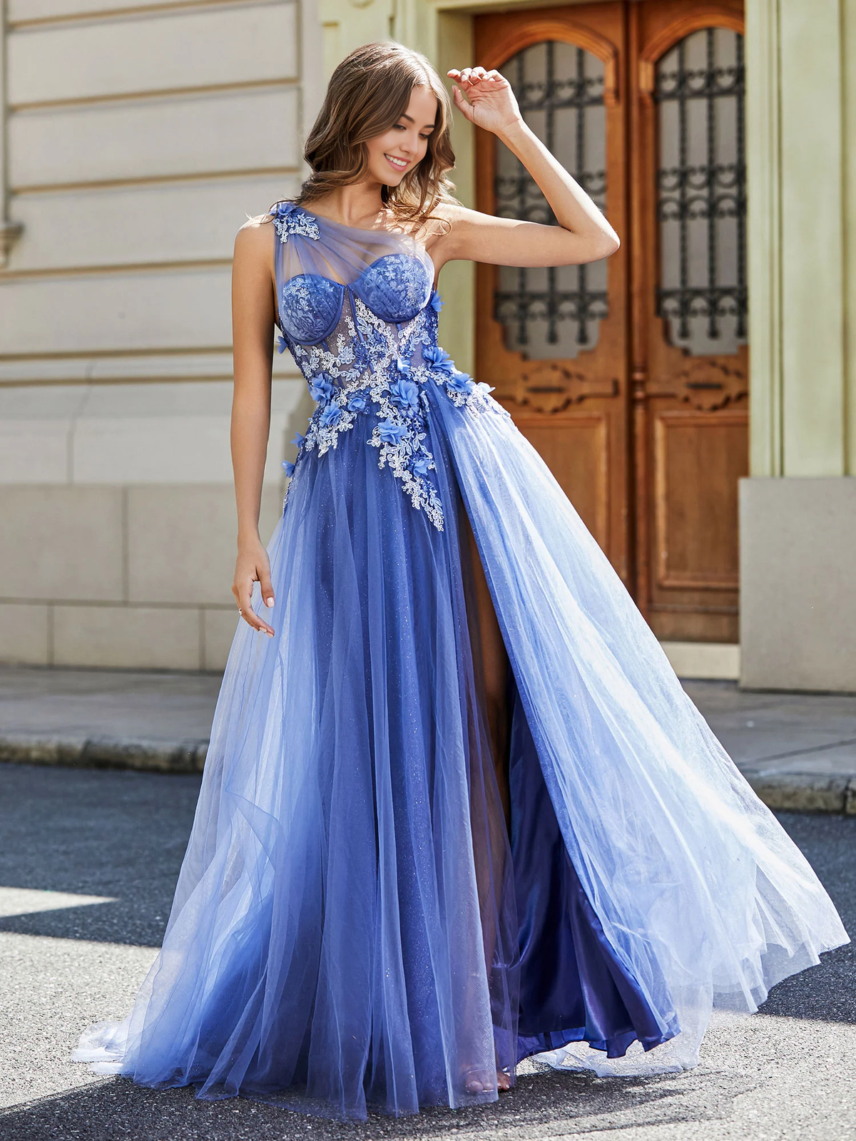 Chiffon High Slit Prom Dress - Chloe Dress