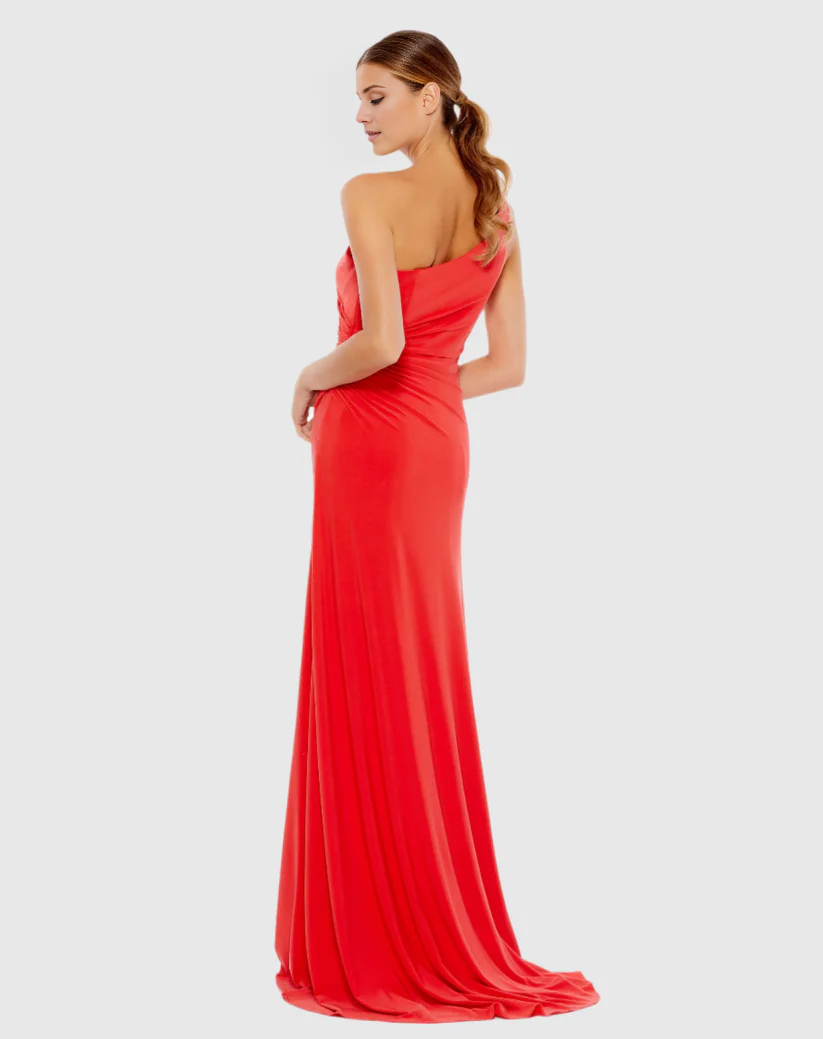 One-Shoulder Sleeveless High Slit Floor-Length Evening Dress - Chloe Dress