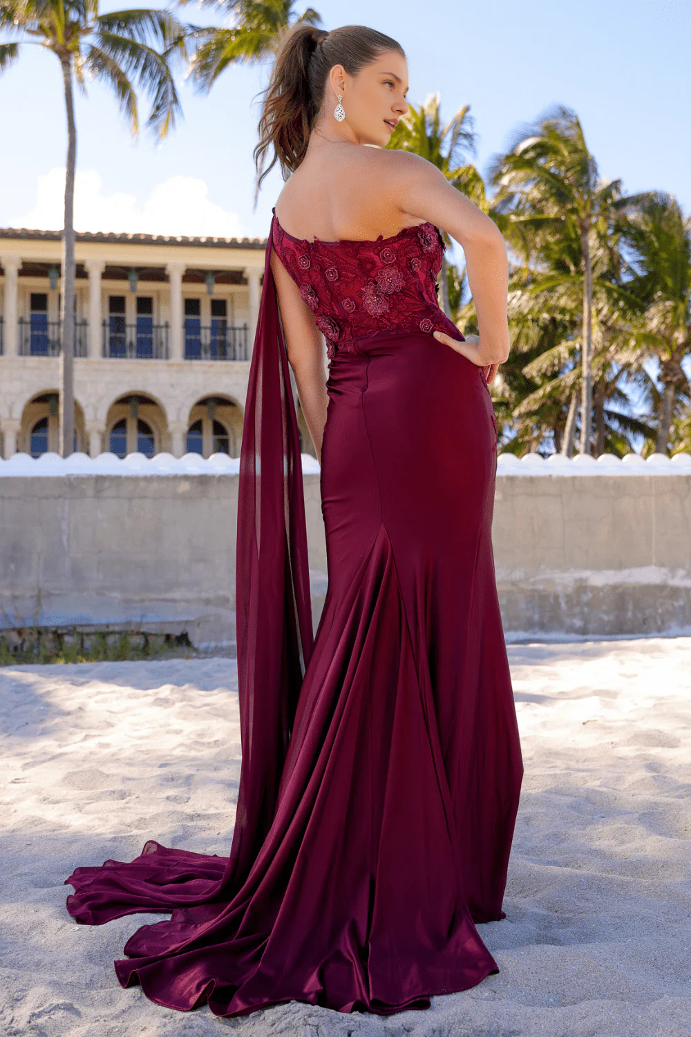 One-Shoulder Lace-Up Back Dress - Chloe Dress