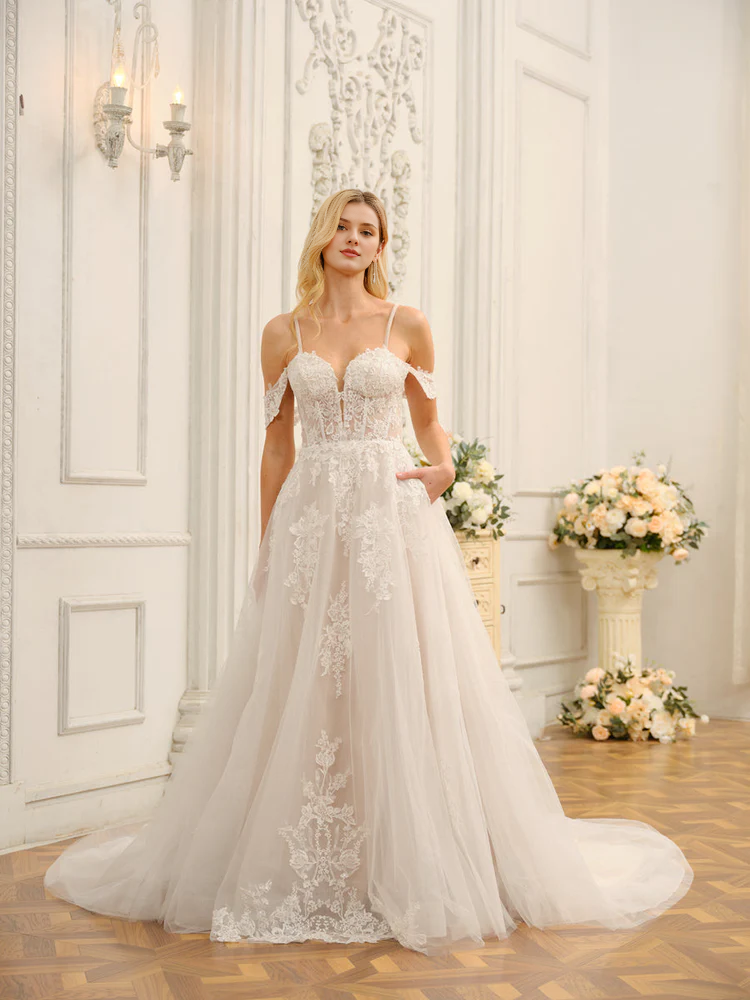 Off-Shoulder Sleeveless Wedding Dress - Chloe Dress