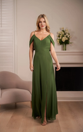 A-Line V-Neck Chiffon Wedding Dress - Chloe Dress
