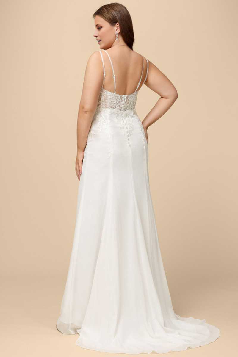 V-Neck Chiffon Wedding Dress - Chloe Dress