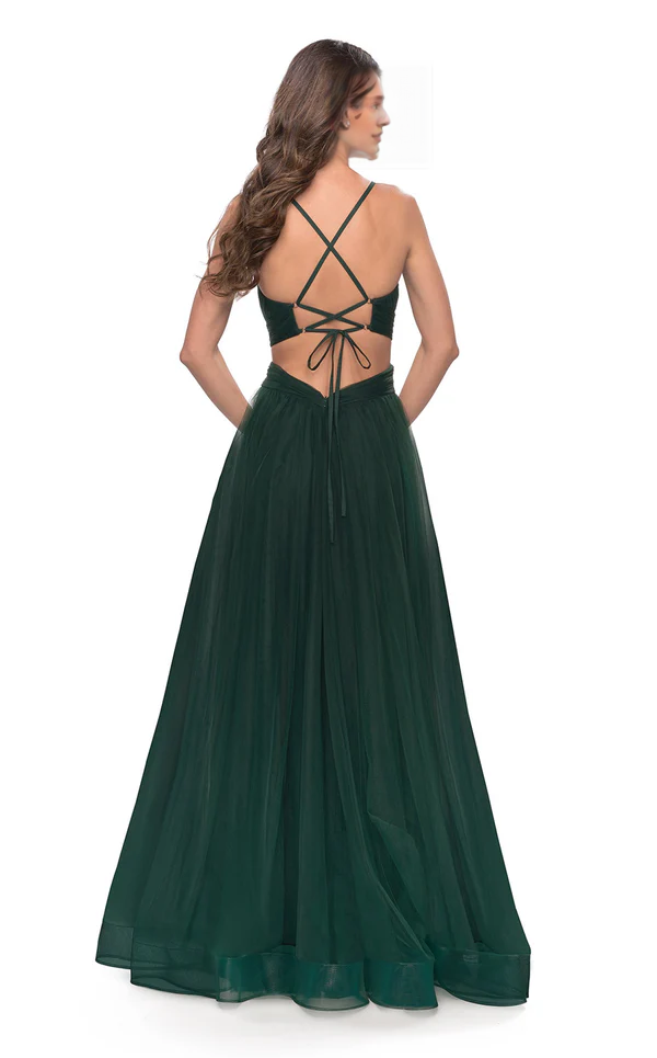 A-Line V-Neck Sleeveless High Slit Floor-Length Evening Dress - Chloe Dress