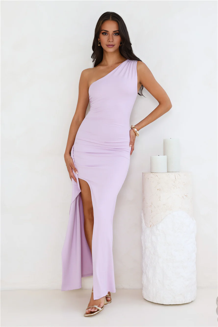 One-Shoulder Sleeveless High Slit Prom Dress - Chloe Dress