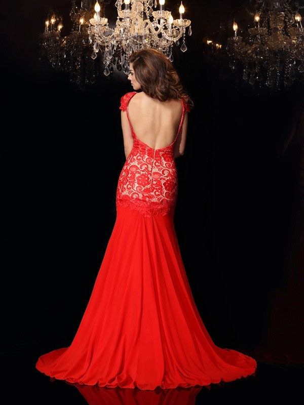 Mermaid High Neck Chiffon Sleeveless Dress - Chloe Dress