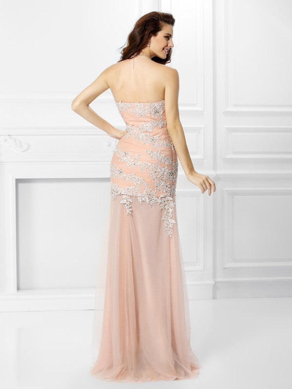 Mermaid Sweetheart Chiffon Sleeveless Applique Dress - Chloe Dress
