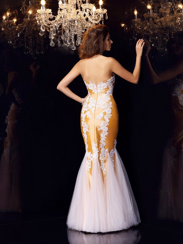 Mermaid Sweetheart Sleeveless Applique Dress - Chloe Dress