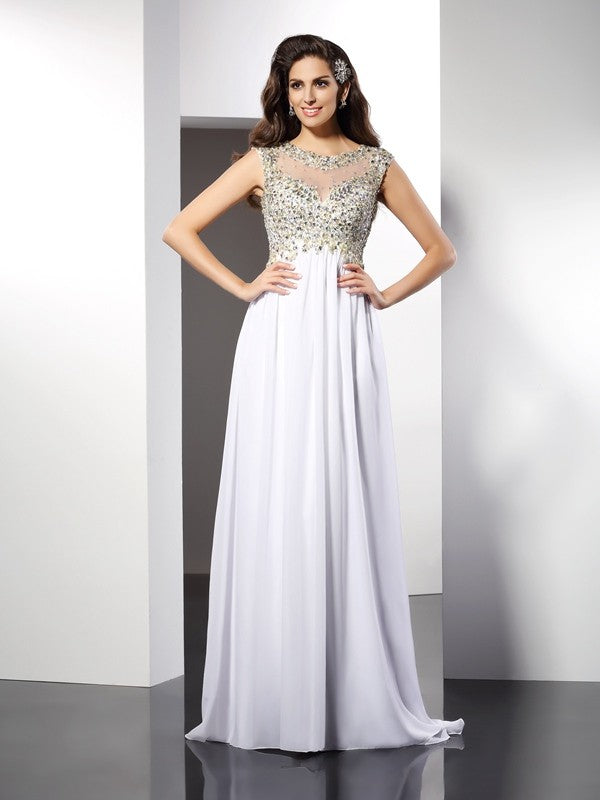 A-Line Chiffon Sleeveless Ruffled Tea-Length Dress - Chloe Dress