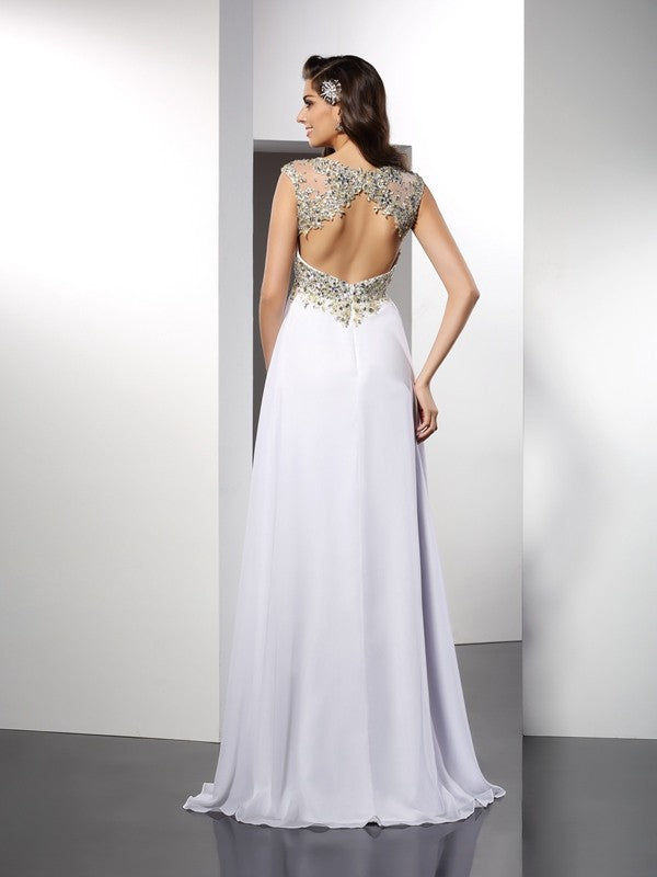 A-Line Chiffon Sleeveless Ruffled Tea-Length Dress - Chloe Dress