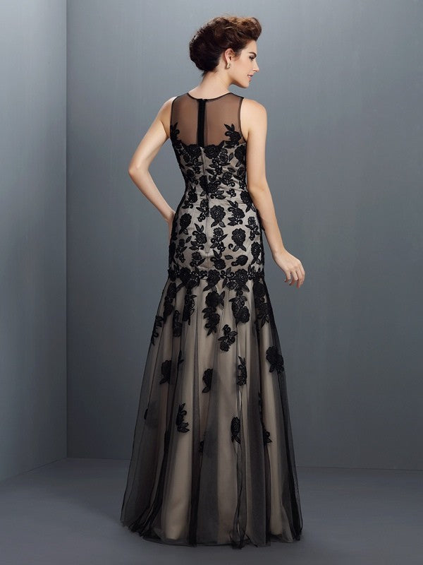 A-Line Satin Sleeveless Applique Tea-Length Dress - Chloe Dress
