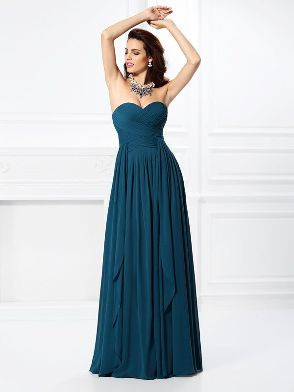 A-Line Sweetheart Chiffon Sleeveless Ruffled Wedding Dress - Chloe Dress