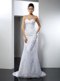 Mermaid Sweetheart Satin Sleeveless Wedding Dress - Chloe Dress