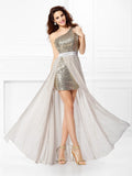 A-Line One-Shoulder Chiffon Sleeveless Dress - Chloe Dress