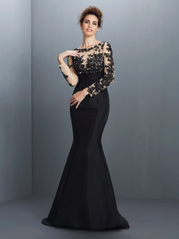 Mermaid Long Sleeve Applique Tea-Length Dress - Chloe Dress