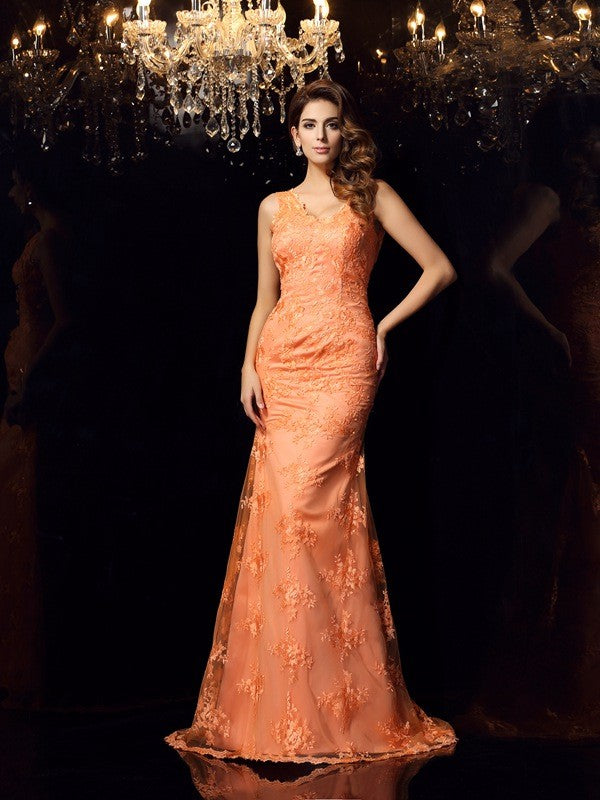 Mermaid Satin Sleeveless Applique Dress - Chloe Dress
