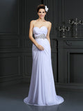 Sheath Sweetheart Chiffon Sleeveless Wedding Dress - Chloe Dress