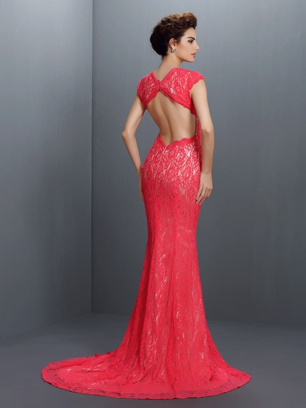 Mermaid V-Neck Lace Sleeveless Dress - Chloe Dress