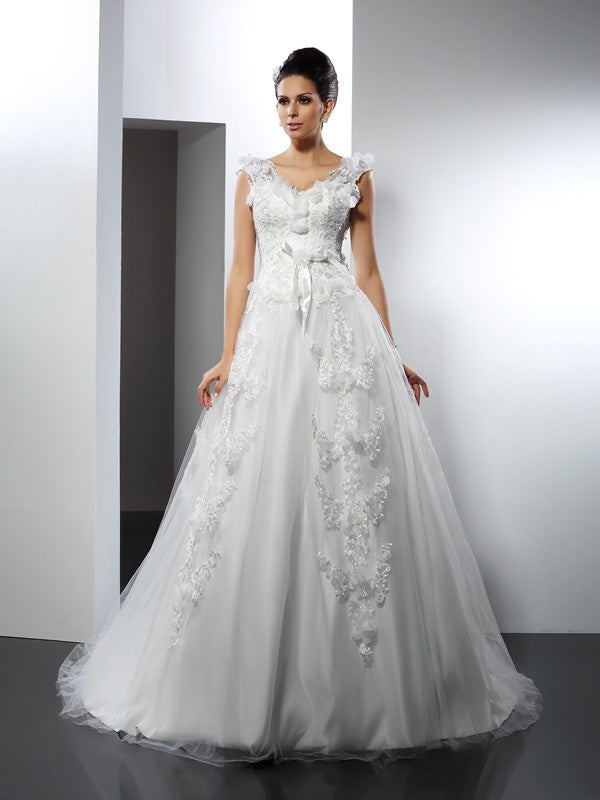 A-Line Satin Sleeveless Wedding Dress - Chloe Dress