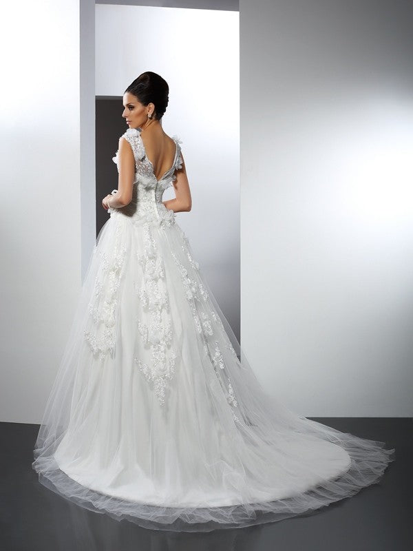 A-Line Satin Sleeveless Wedding Dress - Chloe Dress